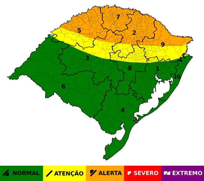 Alerta para previsão de chuva intensa